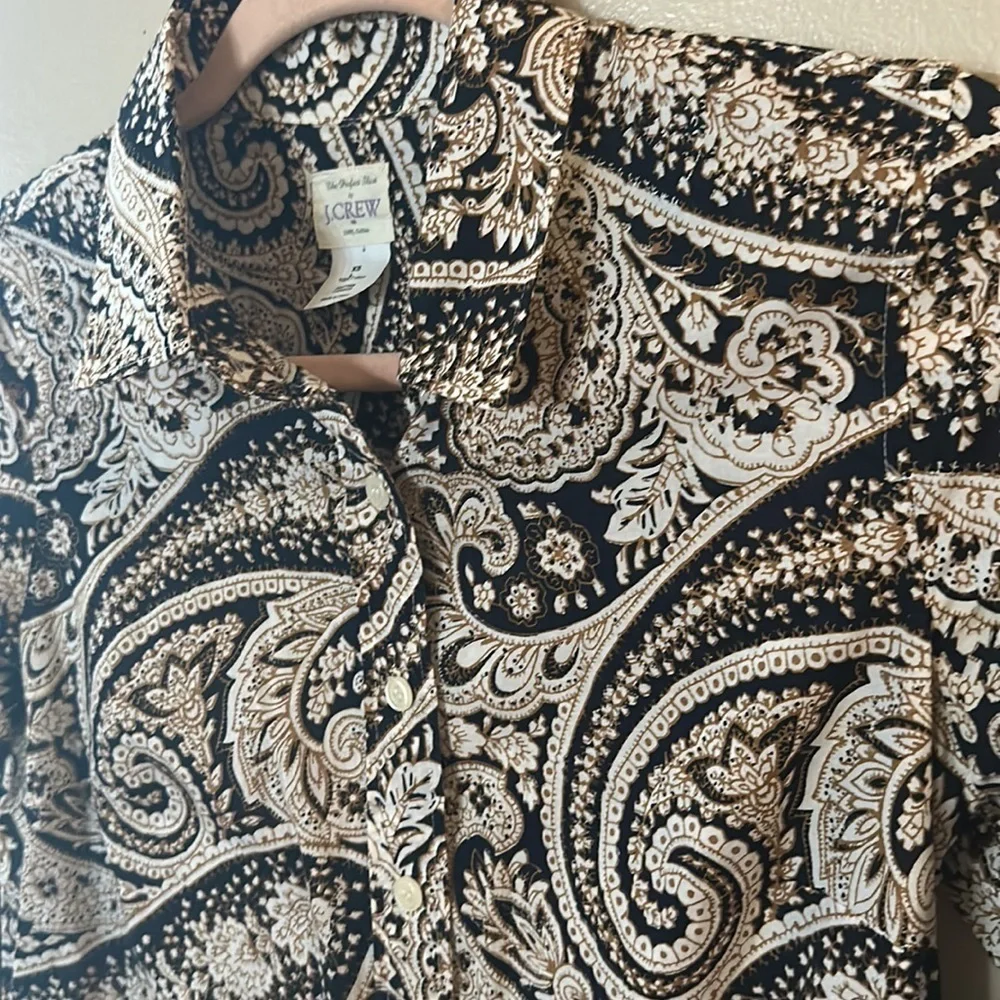 J Crew‎ Perfect Shirt Paisley Print | XS